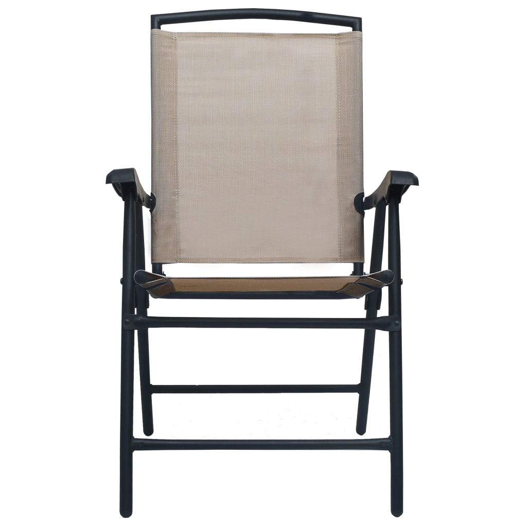 Chair | Set of 2 | Taupe | Textilene, Steel | Medium | Foldable | Chair