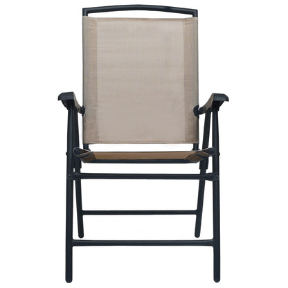 Chair | Set of 2 | Taupe | Textilene, Steel | Medium | Foldable | Chair