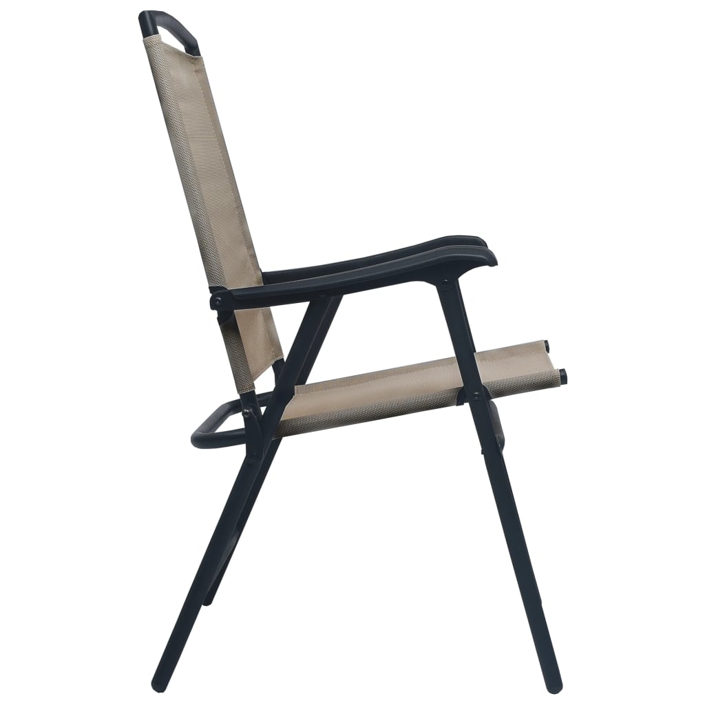 Chair | Set of 2 | Taupe | Textilene, Steel | Medium | Foldable | Chair