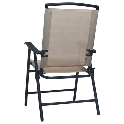Chair | Set of 2 | Taupe | Textilene, Steel | Medium | Foldable | Chair