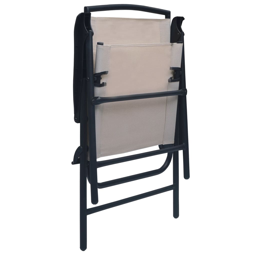 Chair | Set of 2 | Taupe | Textilene, Steel | Medium | Foldable | Chair