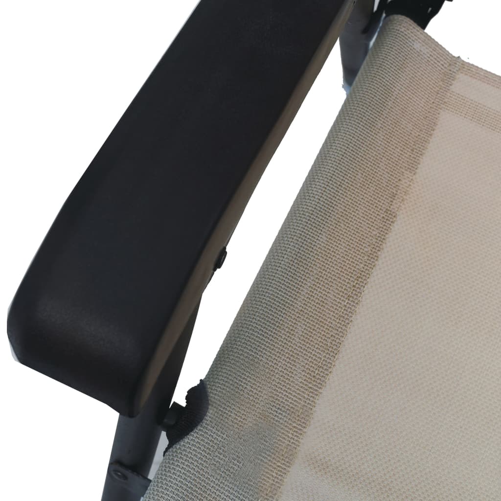 Chair | Set of 2 | Taupe | Textilene, Steel | Medium | Foldable | Chair
