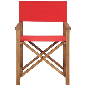 Director's Chair Solid Teak Wood Red