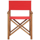 Director's Chair Solid Teak Wood Red