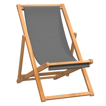 Beach Chair | Grey | Teak wood | Standard | Multi-Position Backrest