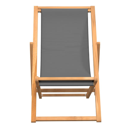 Beach Chair | Grey | Teak wood | Standard | Multi-Position Backrest