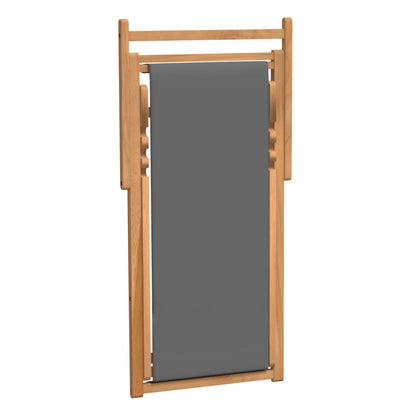 Beach Chair | Grey | Teak wood | Standard | Multi-Position Backrest