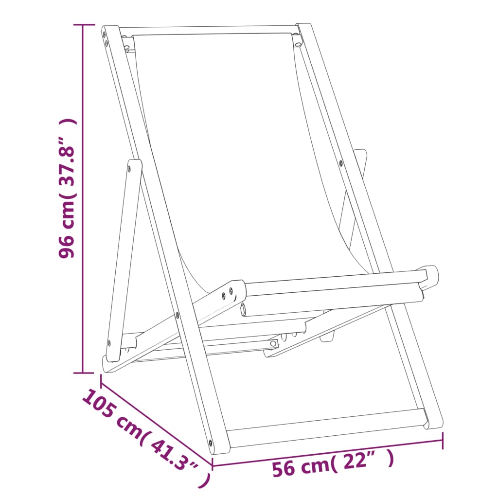 Folding Beach Chair Solid Teak Wood Green