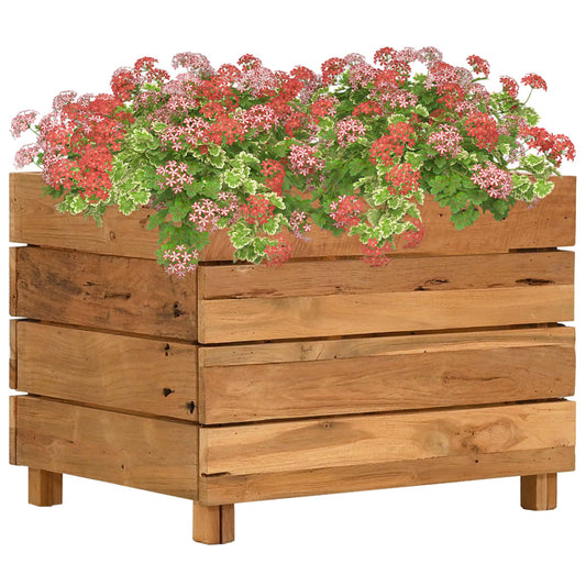 Raised Bed | Varying shades of teak | Solid teak wood, steel | Medium