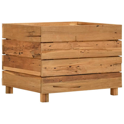 Raised Bed 19.7"x15.7"x15" Recycled Teak Wood and Steel