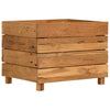 Raised Bed 19.7"x15.7"x15" Recycled Teak Wood and Steel