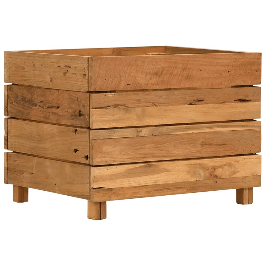 Raised Bed 19.7"x15.7"x15" Recycled Teak Wood and Steel