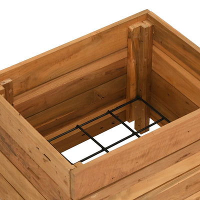Raised Bed 19.7"x15.7"x15" Recycled Teak Wood and Steel