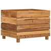 Raised Bed 19.7"x15.7"x15" Recycled Teak Wood and Steel