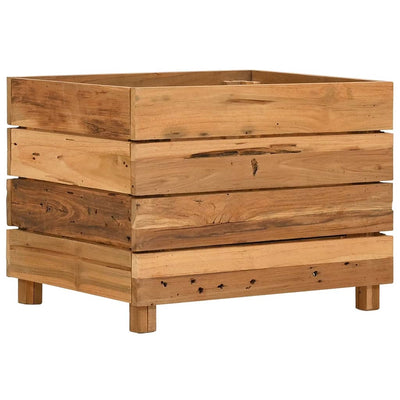 Raised Bed 19.7"x15.7"x15" Recycled Teak Wood and Steel