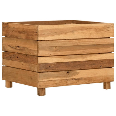 Raised Bed 19.7"x15.7"x15" Recycled Teak Wood and Steel