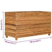 Raised Bed 100x40x55 cm Recycled Teak Wood and Steel