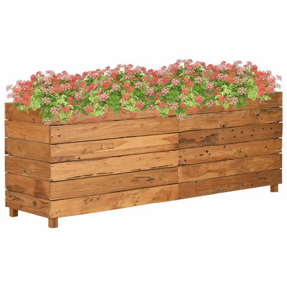 Raised Bed Mixed wood tones Recycled teak wood, Steel Large