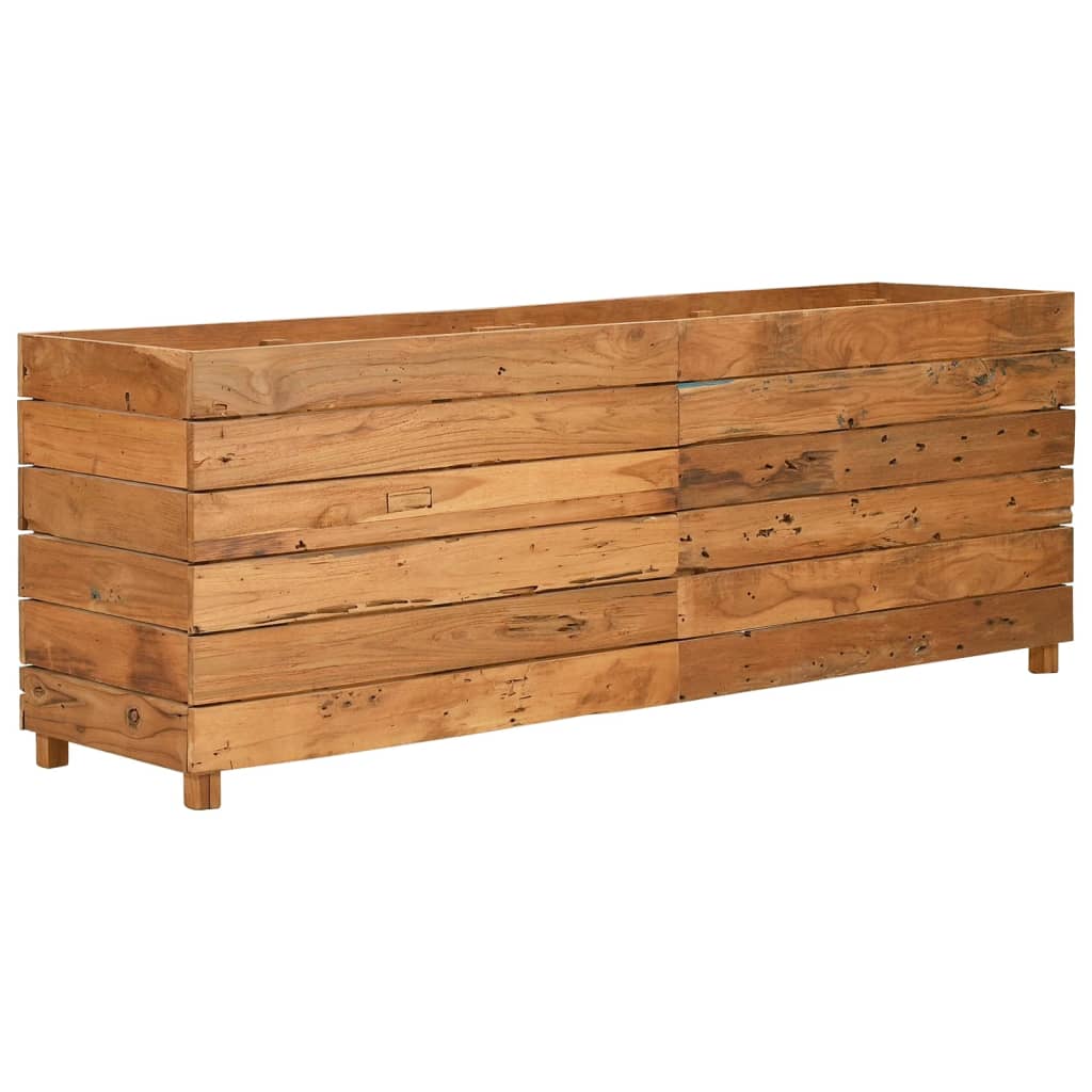 Raised Bed Mixed wood tones Recycled teak wood, Steel Large