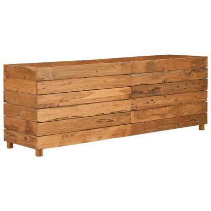 Raised Bed Mixed wood tones Recycled teak wood, Steel Large