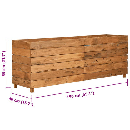 Raised Bed Mixed wood tones Recycled teak wood, Steel Large