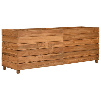 Raised Bed Mixed wood tones Recycled teak wood, Steel Large