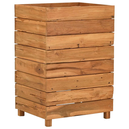 Raised Bed 19.7"x15.7"x28.3" Recycled Teak Wood and Steel