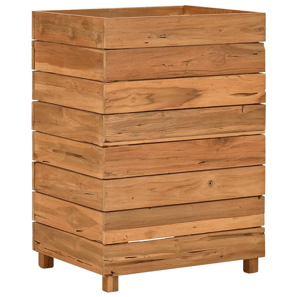 Raised Bed 19.7"x15.7"x28.3" Recycled Teak Wood and Steel