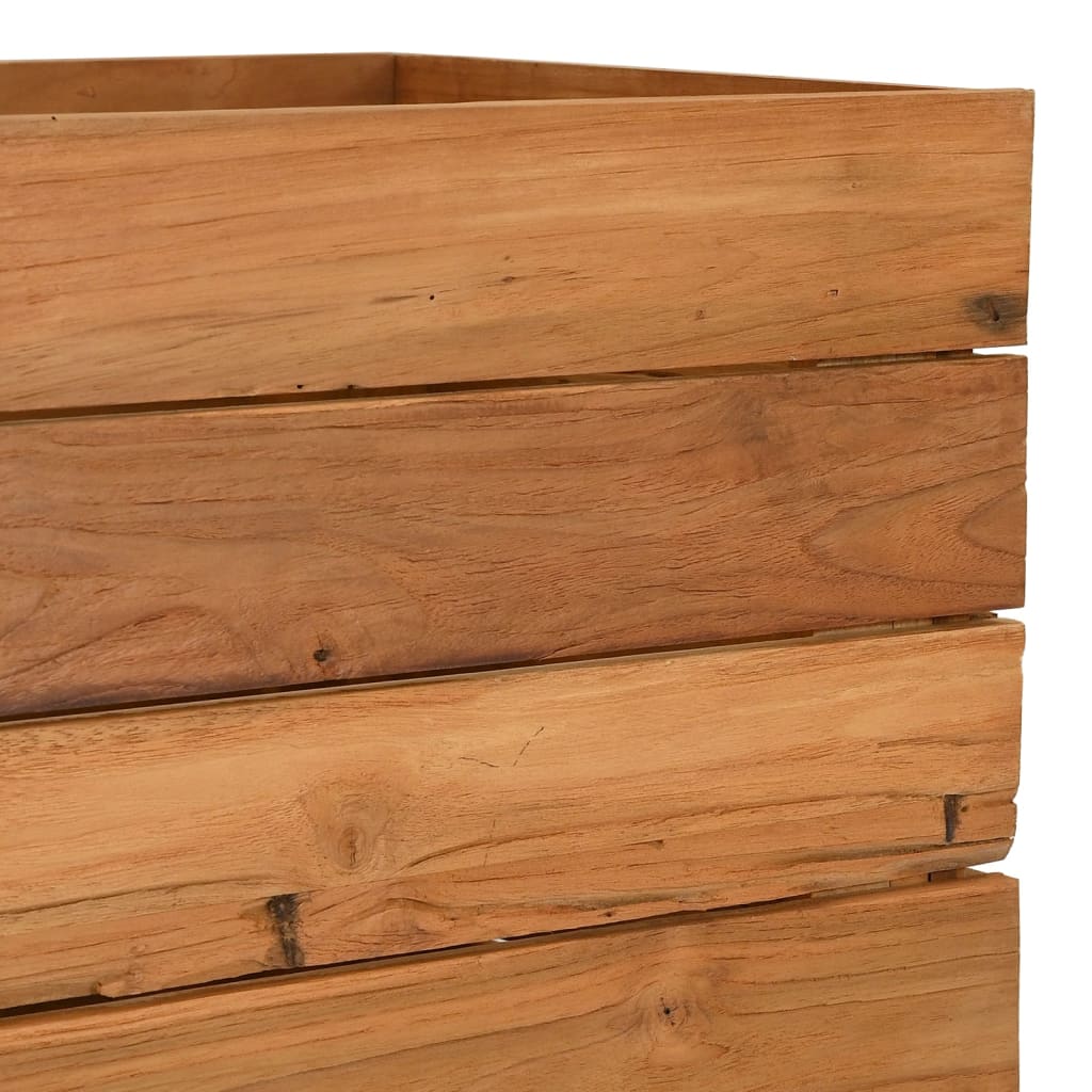 Raised Bed 19.7"x15.7"x28.3" Recycled Teak Wood and Steel