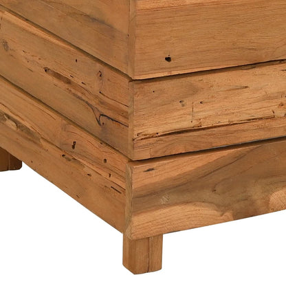 Raised Bed 19.7"x15.7"x28.3" Recycled Teak Wood and Steel