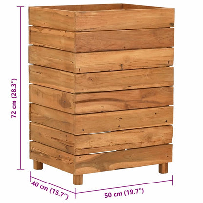 Raised Bed 19.7"x15.7"x28.3" Recycled Teak Wood and Steel