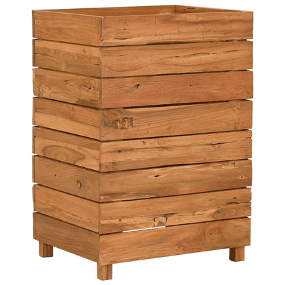Raised Bed 19.7"x15.7"x28.3" Recycled Teak Wood and Steel