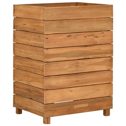 Raised Bed 19.7"x15.7"x28.3" Recycled Teak Wood and Steel