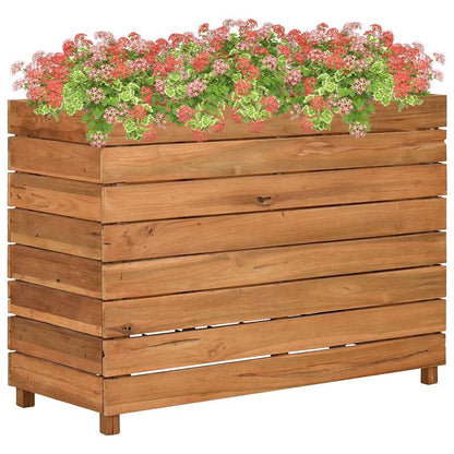 Raised Bed 39.4"x15.7"x28.3" Recycled Teak Wood and Steel