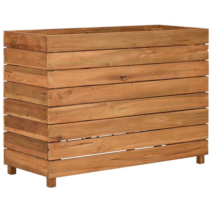 Raised Bed 39.4"x15.7"x28.3" Recycled Teak Wood and Steel