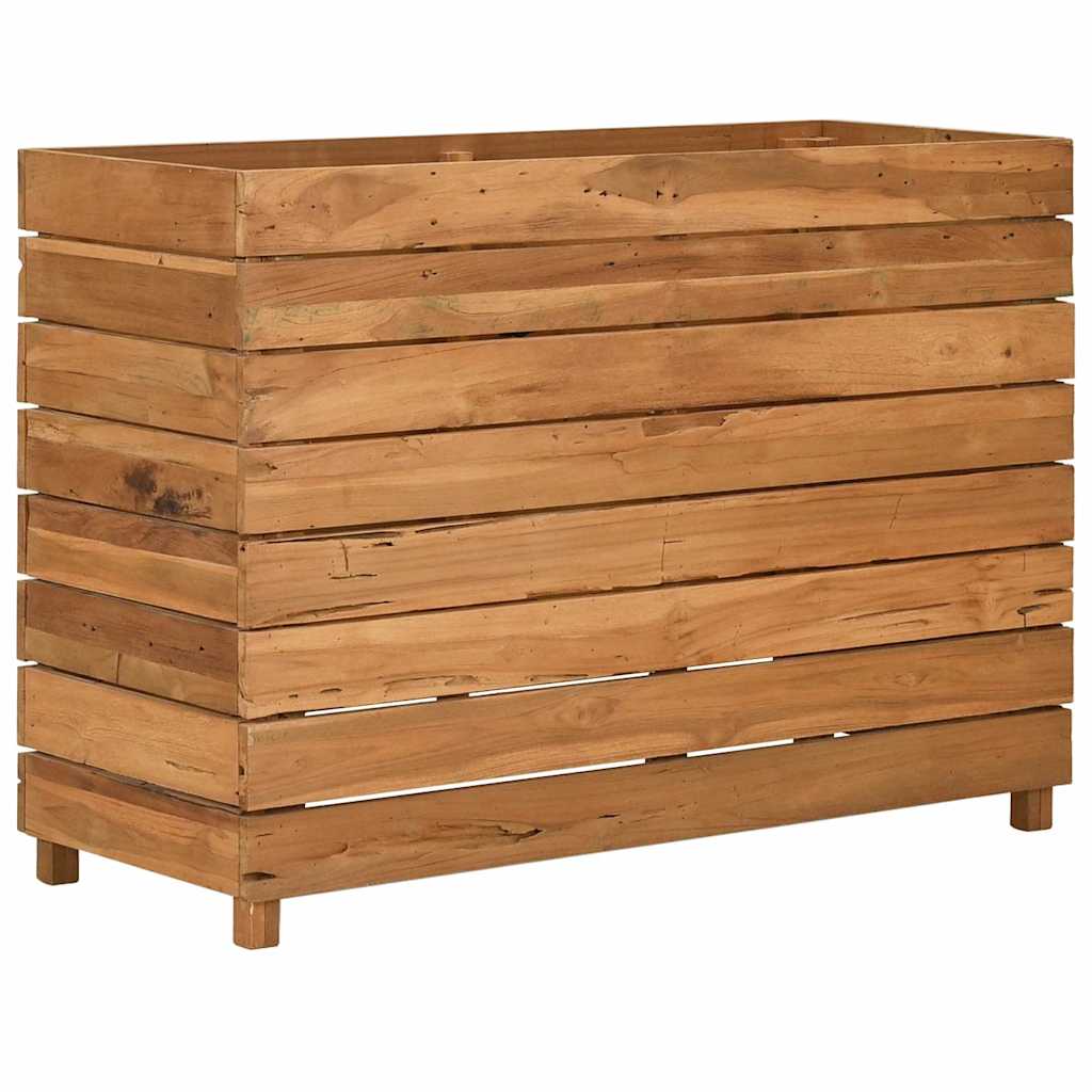 Raised Bed 39.4"x15.7"x28.3" Recycled Teak Wood and Steel