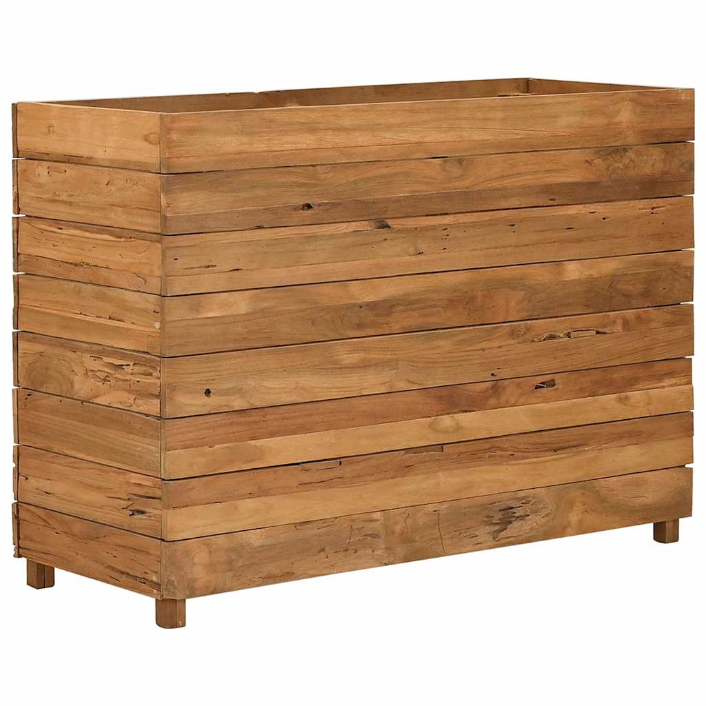 Raised Bed 39.4"x15.7"x28.3" Recycled Teak Wood and Steel
