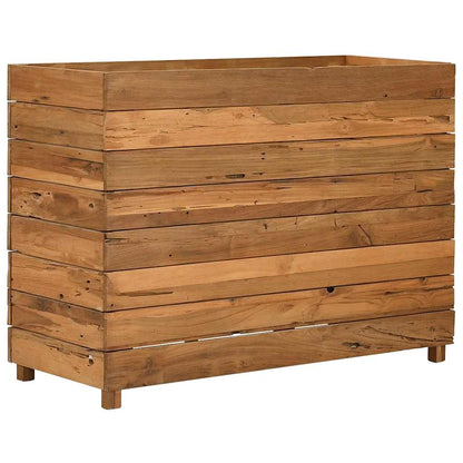 Raised Bed 39.4"x15.7"x28.3" Recycled Teak Wood and Steel