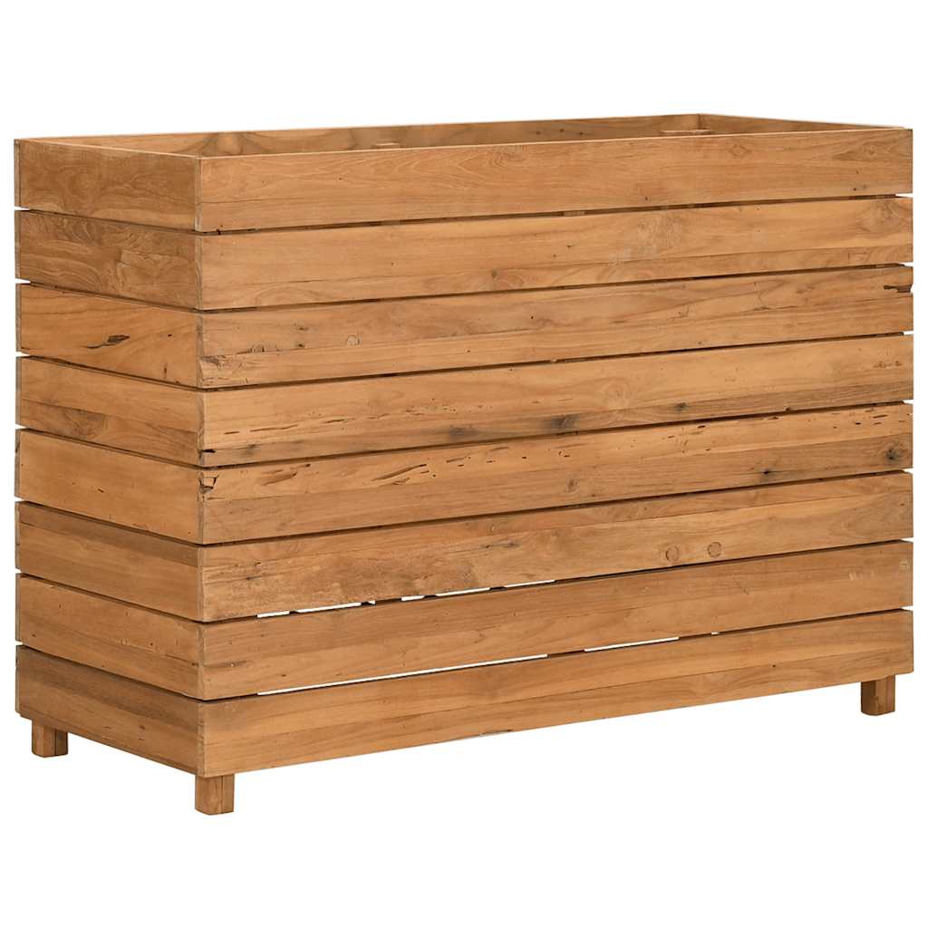 Raised Bed 39.4"x15.7"x28.3" Recycled Teak Wood and Steel