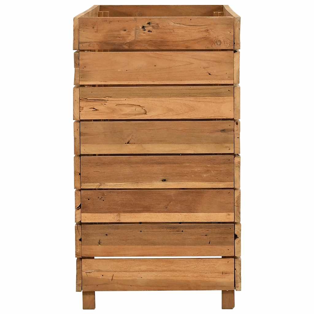 Raised Bed 39.4"x15.7"x28.3" Recycled Teak Wood and Steel
