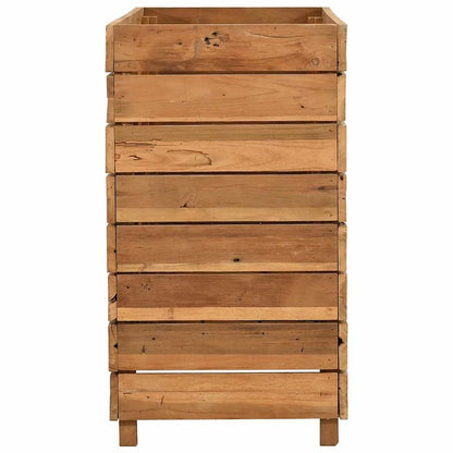 Raised Bed 39.4"x15.7"x28.3" Recycled Teak Wood and Steel