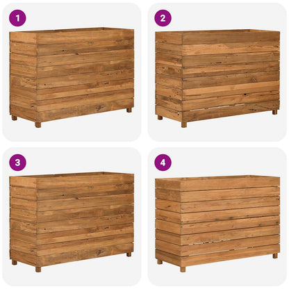 Raised Bed 39.4"x15.7"x28.3" Recycled Teak Wood and Steel