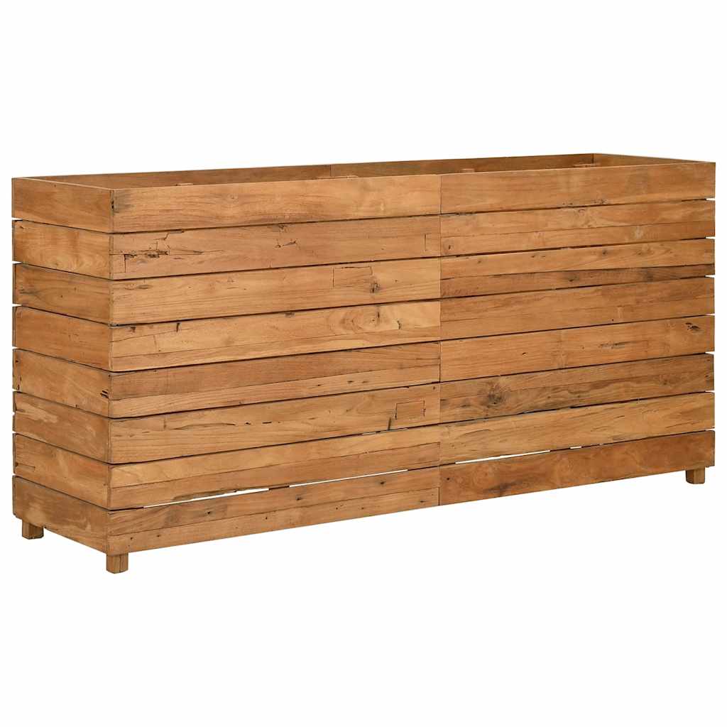 Raised Bed 59.1"x15.7"x28.3" Recycled Teak Wood and Steel