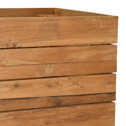Raised Bed 59.1"x15.7"x28.3" Recycled Teak Wood and Steel