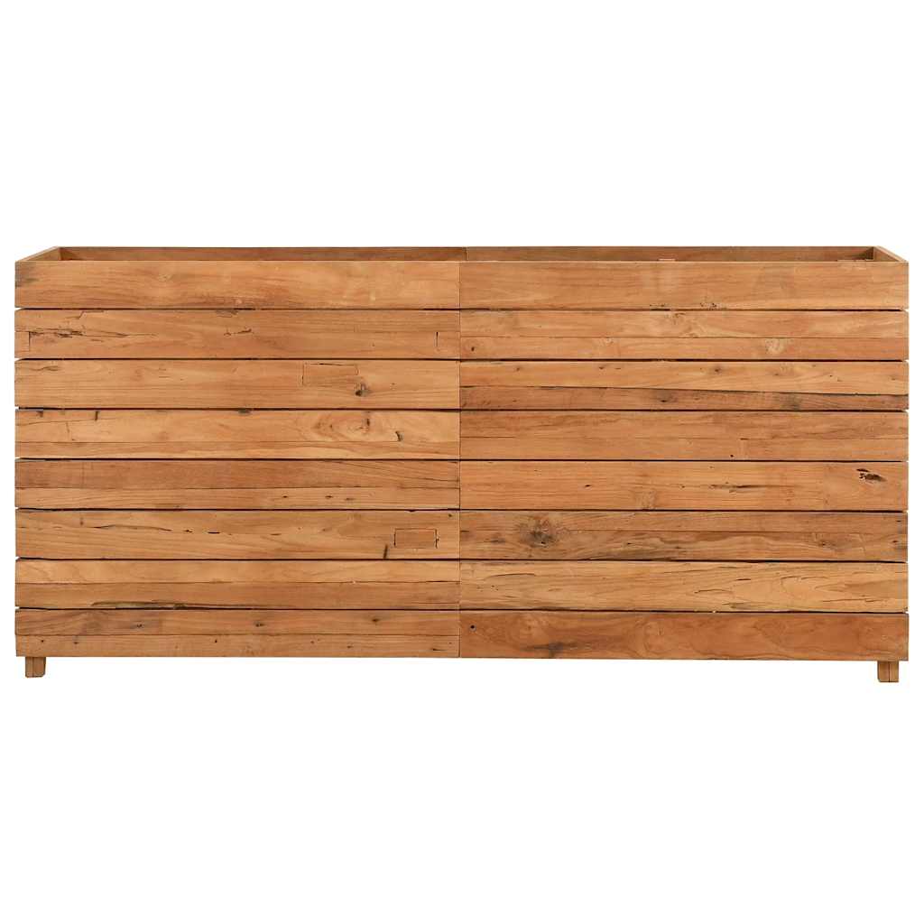 Raised Bed 59.1"x15.7"x28.3" Recycled Teak Wood and Steel