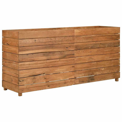 Raised Bed 59.1"x15.7"x28.3" Recycled Teak Wood and Steel