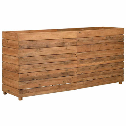 Raised Bed 59.1"x15.7"x28.3" Recycled Teak Wood and Steel