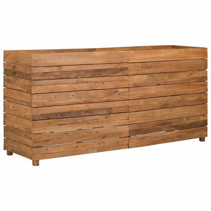 Raised Bed 59.1"x15.7"x28.3" Recycled Teak Wood and Steel