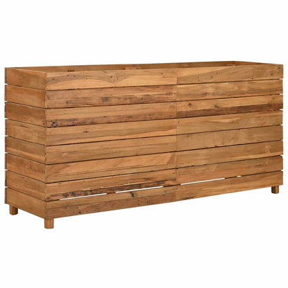 Raised Bed 59.1"x15.7"x28.3" Recycled Teak Wood and Steel