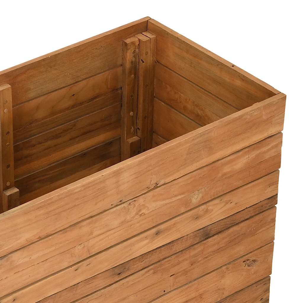 Raised Bed 59.1"x15.7"x28.3" Recycled Teak Wood and Steel